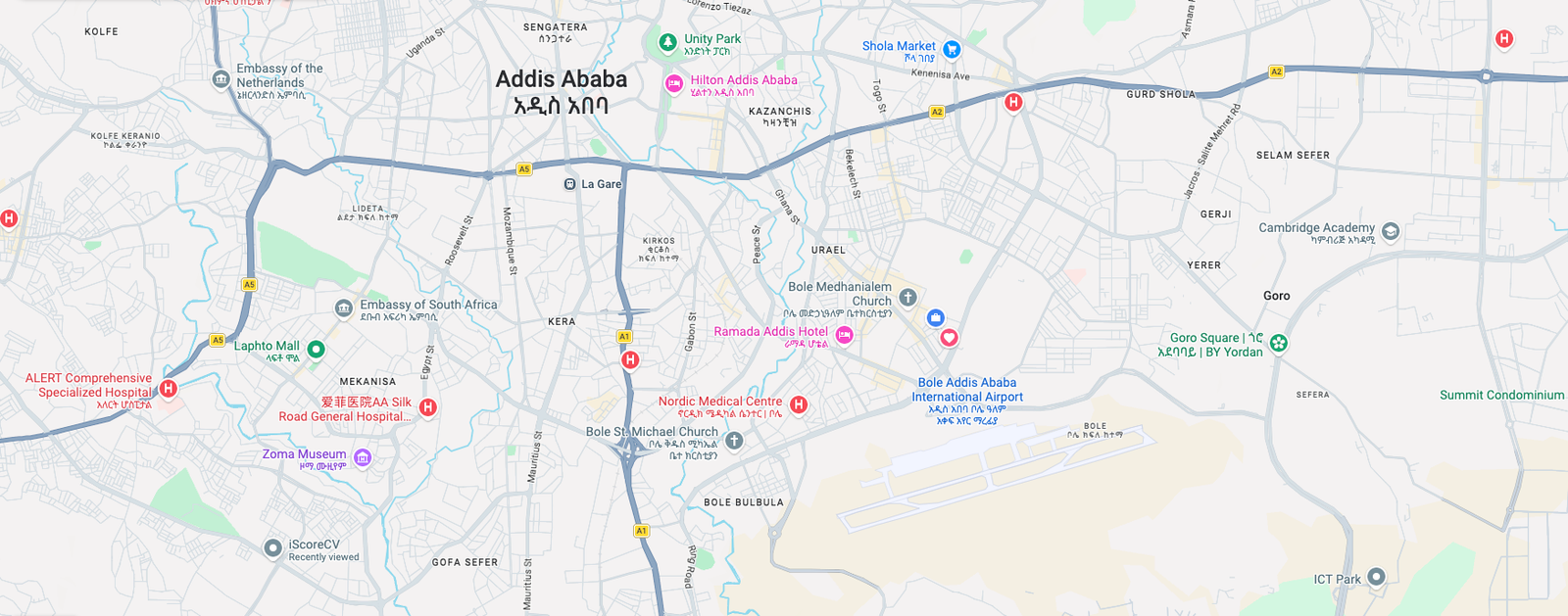 Addis Ababa Map